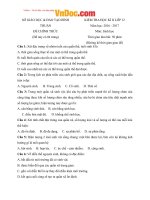 Đề thi học kì 2 môn Sinh học lớp 12 Sở GDĐT Bình Thuận năm học 2016  2017 