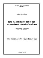 Quyền của người dân tộc thiểu số theo quy định của luật pháp quốc tế và Việt Nam