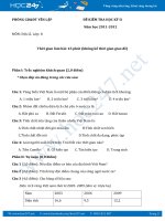 Đề thi học kì 2 môn Địa lý lớp 8  Phòng GD và ĐT Yên Lập