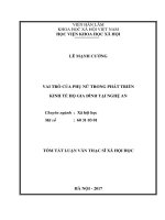 Vai trò của phụ nữ trong phát triển kinh tế hộ gia đình tại nghệ an tt