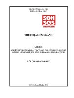 NGHIÊN CỨU ĐỀ XUẤT GIẢI PHÁP NÂNG CAO NĂNG LỰC QUẢN LÝ ĐỐI VỚI LÀNG NGHỀ ĐÚC ĐỒNG ĐẠI BÁI, GIA BÌNH, BẮC NINH