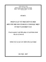 Pháp luật về trợ giúp xã hội đối với trẻ em có hoàn cảnh đặc biệt ở việt nam hiện nay (TT) 