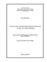 Quản lý nhà nước đối với quy hoạch sử dụng đất từ thực tiễn tỉnh ninh bình 