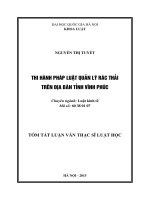 Thi hành pháp luật quản lý rác thải trên địa bàn tỉnh Vĩnh Phúc
