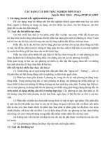 Các dạng câu hỏi trắc nghiệm môn toán