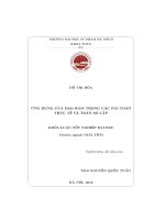 Ứng dụng của đạo hàm trong các bài toán thực tế và toán sơ cấp (Khóa luận tốt nghiệp)