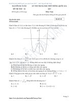 Bộ đề thi thử thpt quốc gia môn toán 2017 có đáp ánnguyễn bá tuấn