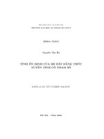 Tính ổn định của hệ bất đẳng thức tuyến tính có tham số (Khóa luận tốt nghiệp)