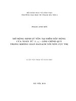 Mở rộng Định lý tồn tại điểm bất động của toán tử (K,Uo)  lõm chính quy trong không gian Banach với nón cực trị (Luận văn thạc sĩ)