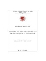 Ứng dụng của tích phân trong các bài toán thực tế và toán sơ cấp (Khóa luận tốt nghiệp)