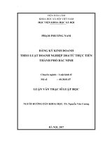 Đăng ký kinh doanh theo luật doanh nghiệp 2014 từ thực tiễn thành phố bắc ninh(mới) 