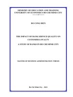 The impact of bank service quality on customer loyalty a study of banks in ho chi minh city 