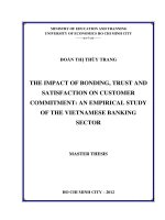 The impact of bonding, trust and satisfaction on customer commitment an empirical study of the vietnamese banking sector 