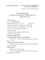 BÁO CÁO THÀNH TÍCH ĐỀ NGHỊ TẶNG DANH HIỆU LĐTT