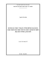 Đánh giá thực trạng tình hình giao đất, cho thuê đất đối với tổ chức kinh tế trên địa bàn tỉnh lạng sơn  