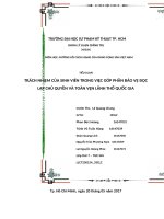 TRÁCH NHIỆM CỦA SINH VIÊN TRONG VIỆC GÓP PHẦN BẢO VỆ ĐỘC LẬP CHỦ QUYỀN VÀ TOÀN VẸN LÃNH THỔ QUỐC GIA