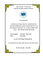 Đánh giá sự hài lòng của khách hàng doanh nghiệp qua chất lượng dịch vụ tại ngân hàng TMCP đầu tư và phát triển việt nam   chi nhánh TP hồ chí minh  