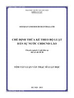 Chế định thừa kế theo bộ luật dân sự nước CHDCND Lào