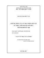 Chứng thực của UBND xã từ thực tiễn huyện mỹ đức, thành phố hà nội 