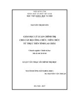 Giáo dục lý luận chính trị cho cán bộ, công chức, viên chức từ thực tiễn tỉnh lai châu 