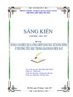 SKKN Nâng Cao Hiệu Quả Lồng Ghép Giáo Dục Kĩ Năng Sống Ở Trường Tiểu Học Trong Giai Đoạn Hiện Nay