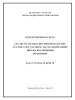 Các yếu tố tác động đến tinh thần làm việc của nhân viên văn phòng tại các doanh nghiệp trên địa bàn TPHCM  