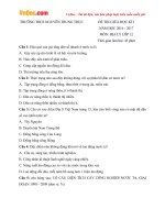 Đề thi giữa học kì 2 môn Địa lý lớp 12 trường THPT Nguyễn Trung Trực, An Giang năm học 2016  2017 