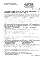 Đề thi học kì 2 môn Vật lý lớp 12 trường THPT Trần Hưng Đạo, TP Hồ Chí Minh năm học 2015  2016 