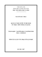 Quản lý nhà nước về hộ tịch từ thực tiễn tỉnh an giang (tóm tắt) 