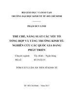 Thể chế, năng suất các yếu tố tổng hợp và tăng trưởng kinh tế nghiên cứu các quốc gia đang phát triển (tt) 