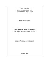 Theo dõi thi hành pháp luật từ thực tiễn tỉnh tiền giang 