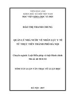 Quản lý nhà nước về nhân lực y tế từ thực tiễn thành phố hà nội (tóm tắt) 