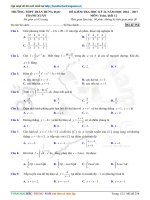 Đề thi học kì 2 môn Toán lớp 12 trường THPT Trần Hưng Đạo, Hà Nội năm học 2016  2017