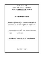 Pháp luật về trợ giúp xã hội đối với người cao tuổi ở việt nam hiện nay (tóm tắt)