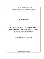 Thể chế, năng suất các yếu tố tổng hợp và tăng trưởng kinh tế nghiên cứu các quốc gia đang phát triển 