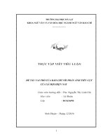 Tiểu Luận Vai Trò Của Báo Chí Với Phản Ánh Tiêu Cực Của Xã Hội Hiện Nay