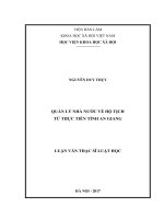 Quản lý nhà nước về hộ tịch từ thực tiễn tỉnh an giang 