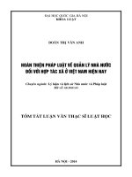 LLVLS_Doãn Thị Vân Anh_Hoàn thiện pháp luật về quản lý nhà nước đỗi với hợp tác xã ở Việt Nam hiện nay