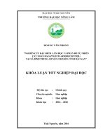 Nghiên cứu đặc điểm lâm học và phân bố tự nhiên cây xoan đào (pygeum arboreum endl) tại xã bình trung   huyện chợ đồn   tỉnh bắc kạn 