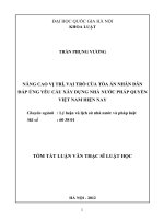 LL-Trần Phụng Vương-Nâng cao vị trí, vai trò cùa tòa án nhân dân đáp ứng yêu cầu xây dựng nhà nước pháp quyền Việt Nam hiện nay