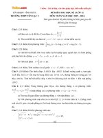 Đề thi học kì 2 môn Toán lớp 12 trường THPT Yên Lạc 2, Vĩnh Phúc năm học 2015  2016 
