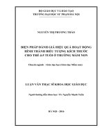 Biện pháp đánh giá hiệu quả hoạt động hình thành biểu tượng kích thước cho trẻ 4 5 tuổi ở trường mầm non 