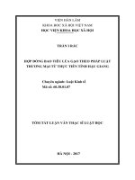 Hợp đồng bao tiêu lúa gạo theo pháp luật thương mại từ thực tiễn tỉnh hậu giang (tóm tắt)