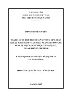 Trả hồ sơ để điều tra bổ sung trong giai đoạn xét xử hình sự sơ thẩm theo pháp luật tố tụng hình sự việt nam từ thực tiễn quận 12, thành phố hồ chí minh (tóm tắt)