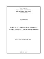 Pháp luật về thuế đối với hộ kinh doanh từ thực tiễn quận 7, thành phố hồ chí minh 