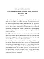 Phân tích chiến lược đại dương xanh được áp dụng cho sản phẩm trà dr thanh