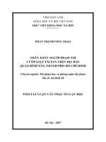 Nhân thân người phạm tội cướp giật tài sản trên địa bàn quận bình tân, thành phố hồ chí minh (tóm tắt)