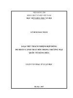 Loại trừ trách nhiệm hợp đồng do hoàn cảnh thay đổi trong thương mại quốc tế hàng hóa