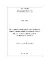 Điều kiện đầu tư kinh doanh đối với doanh nghiệp kinh doanh nhà ở thương mại theo pháp luật việt nam từ thực tiễn thành phố hồ chí minh 