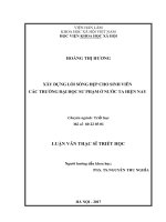Xây dựng lối sống đẹp cho sinh viên các trường đại học sư phạm ở việt nam hiện nay 